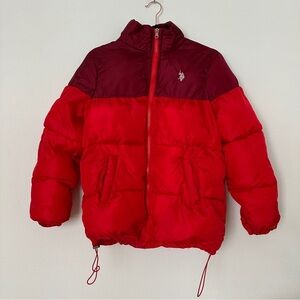 US POLO ASSN. Red Puffer Jacket | Size Small